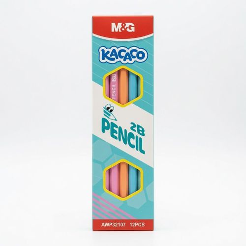 Chenguang Kacafao 2B Wooden Pencils – Super Dark Graphite, Assorted Pastel Colors, 12-Pack, School & Sketching - No: AWP32107
