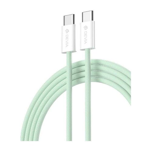 DEVIA Smart Series PD Cable 60W Woven 1M Combatable with all android and iPhone 15 - 16 series Built-in smart switching chip Nylon braided for better durability charging and data cable - GREEN MP81 EC325