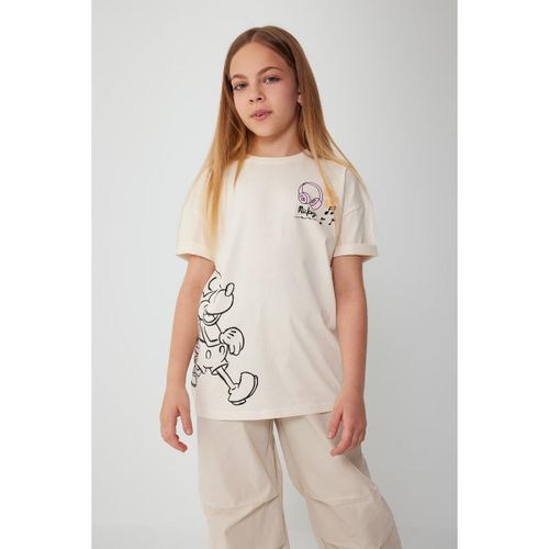 Girl Oversize Fit Short Sleeve T-Shirt - Ecru