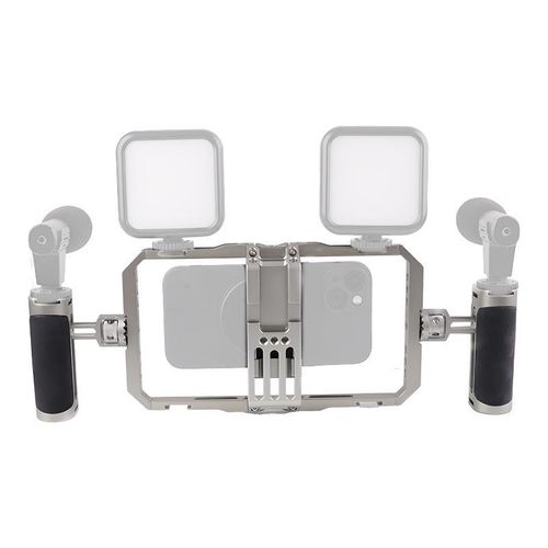 Smartphone Video Cage Rig with Dual Handles for Filmmaking & Vlogging
