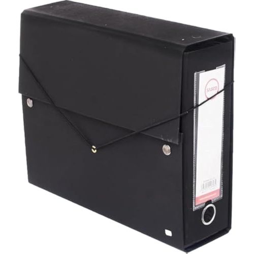 A4 Storage File Archives Case 65mm with Metal Clip for Office School - Black