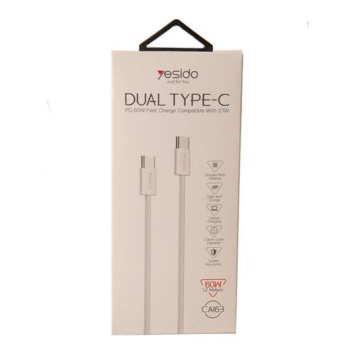 CA163 1.2 Meters 60W Fast Charging Cloth Braided Design TC to TC Data Cable For IP