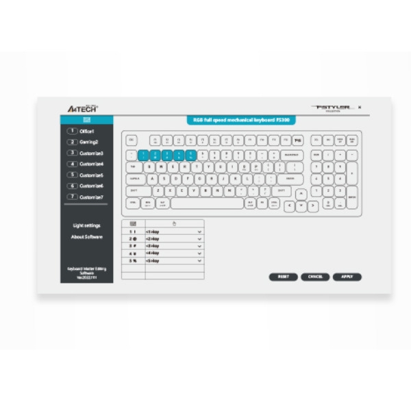 A4Tech FS300 Hot-Swappable Mechanical Keyboard – Panda Rock/Snorkel-Dokkantech