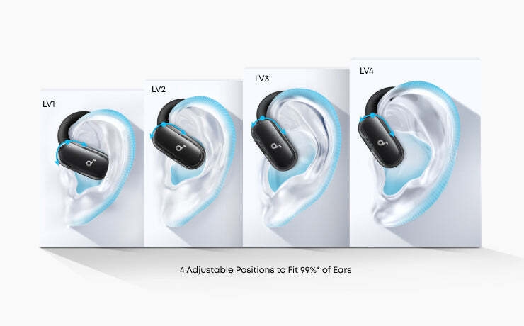 Adjustable Ear Hooks For Various Ear Sizes