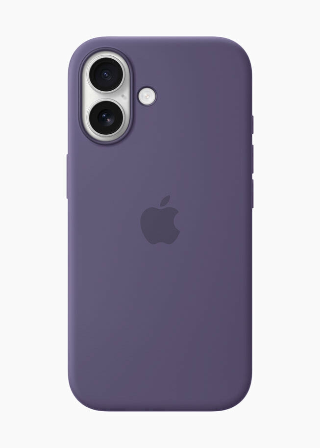 The iPhone 17 Silicone Case with MagSafe is shown in purple fog.