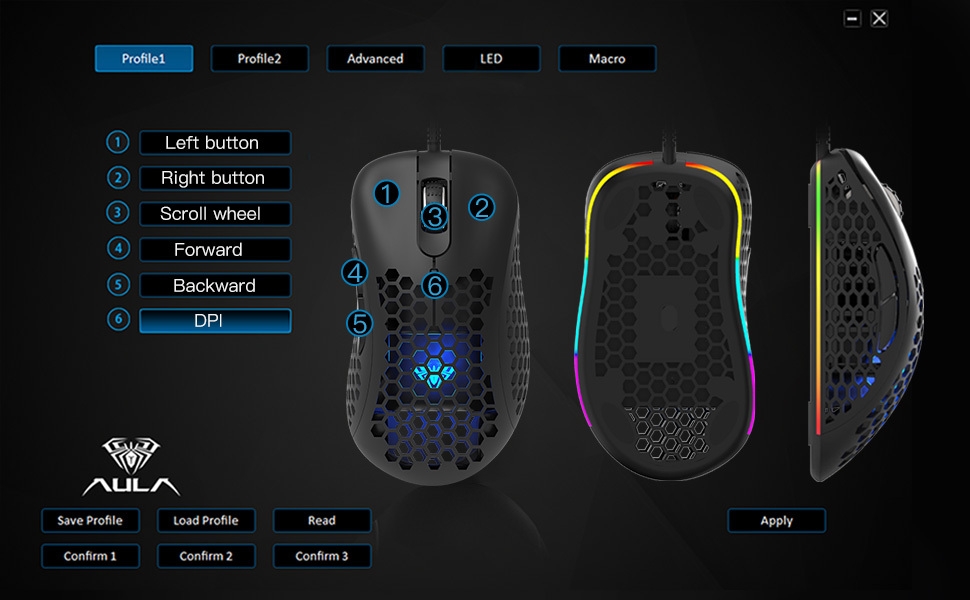 Side Buttons Programmable USB Wired Games Mouse for Computer