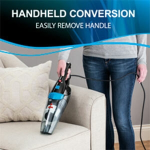 جهاز شفط الغبار 2 في 1 من بيزلين Featherweight 2024E 0.5 لتر 450 واط، أسود وأزرق