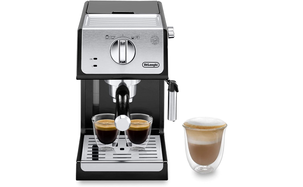 De'Longhi ECP 33.21 Espresso Machine / Filter Holder with Aluminium Finish / Milk Foam Nozzle