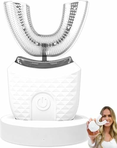 Ultrasonic electric toothbrush, 360° U-shaped automatic toothbrush for adults, full mouth whitening toothbrush, waterproof