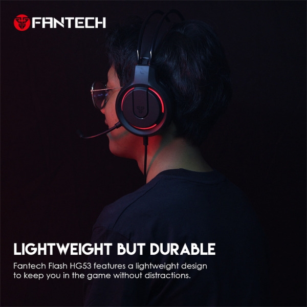 Fantech HQ53 Flash Gaming Headset – Dual Connection (USB & 3.5mm) – Black-dokantech