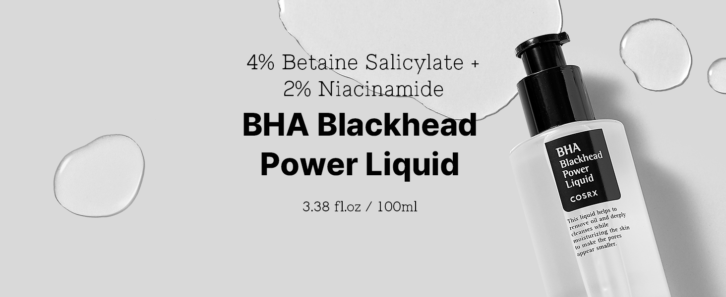 cosrx bha betaine salicylate 4% niacinamide 2% blackhead power liquid exfoliating clearing 100ml