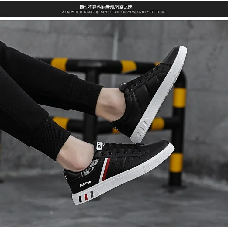 White Vulcanized Sneakers Boys Cheap Flat Comfortable Shoes Men