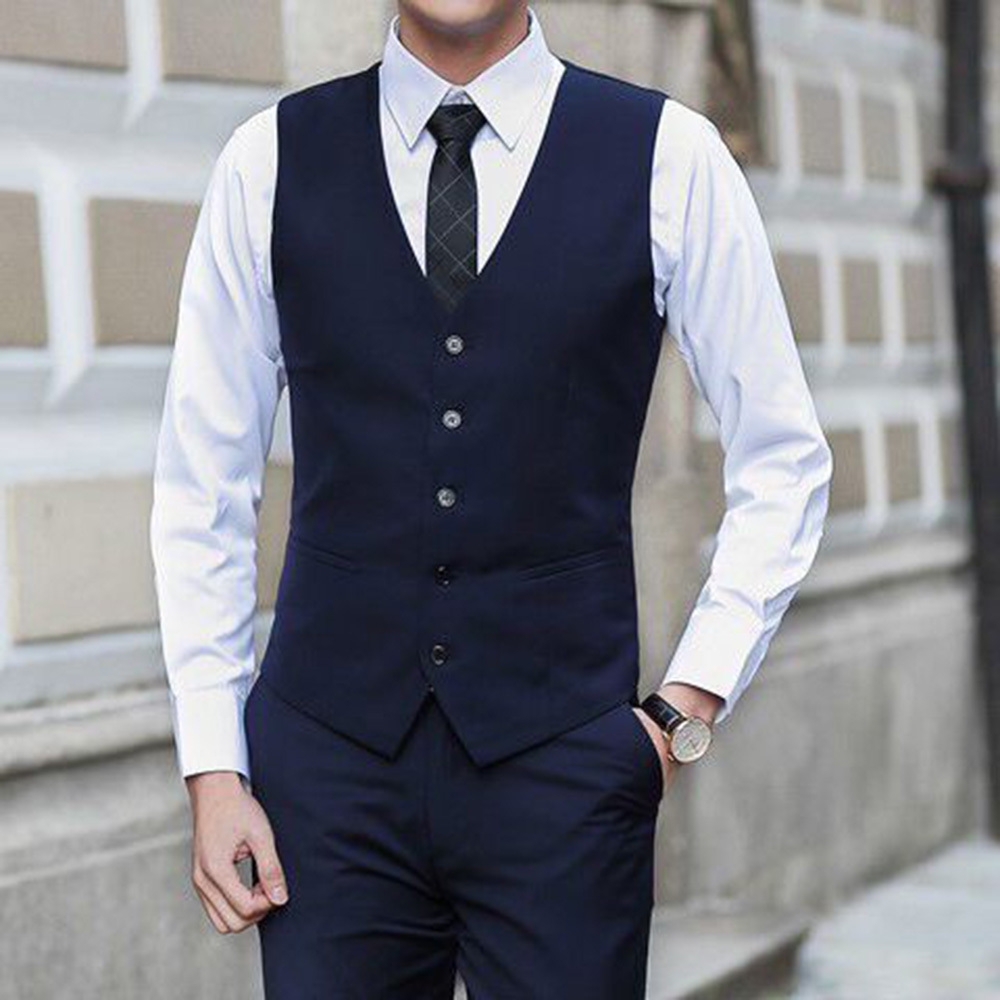 Fashion (Black)Suit Vest Men New Slim Fit Sleeveless Vest Waistcoat Mens  Formal Business Wedding Dress Vests Chaleco Hombre DOU price in Egypt |  Jumia Egypt | kanbkam