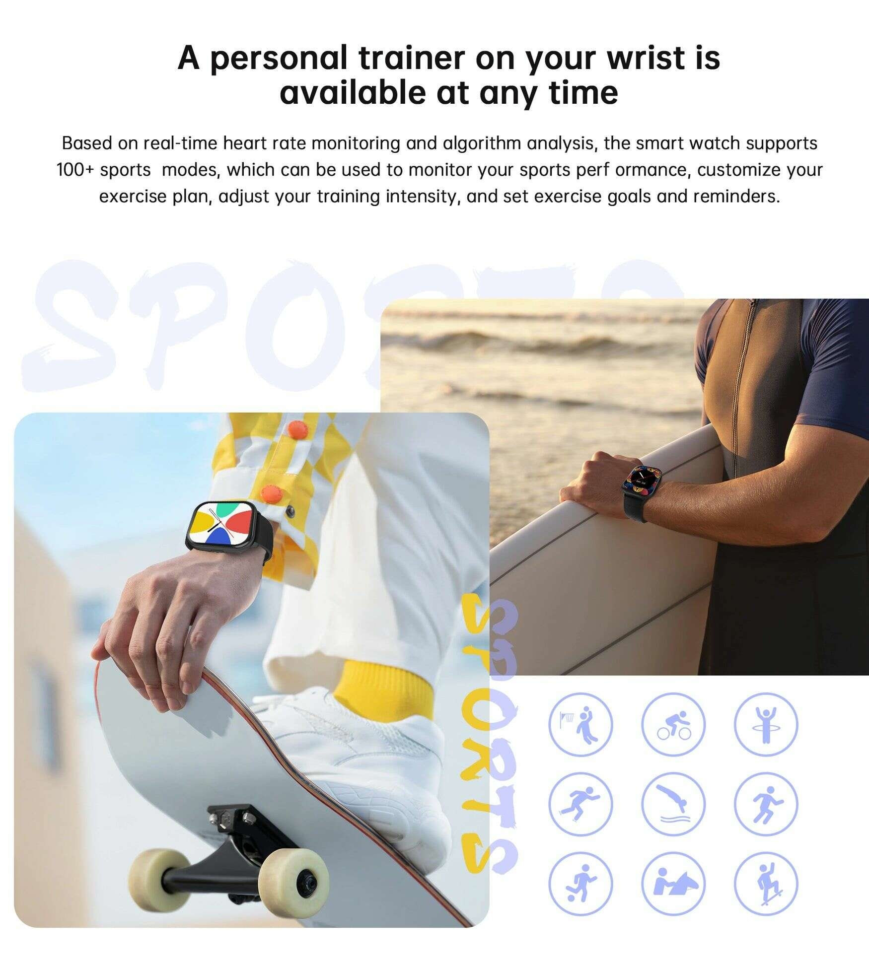 Choetech Smart watch T016 Black Display Size 2.01 inches