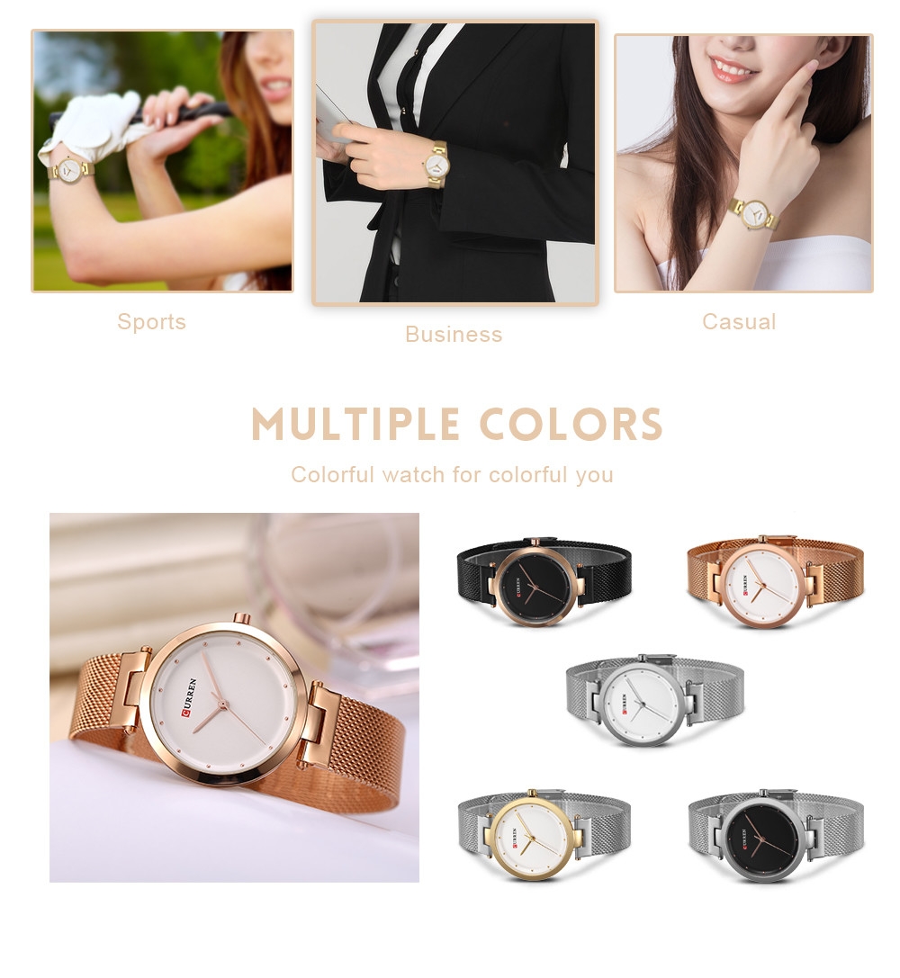 Curren 9005 Women Quartz Watch Ultra-thin Dial Stainless Steel Net Band Female Wristwatch Curren 9005 Women Quartz Watch Ultra-thin Dial Stainless Steel Net Band Female Wristwatch