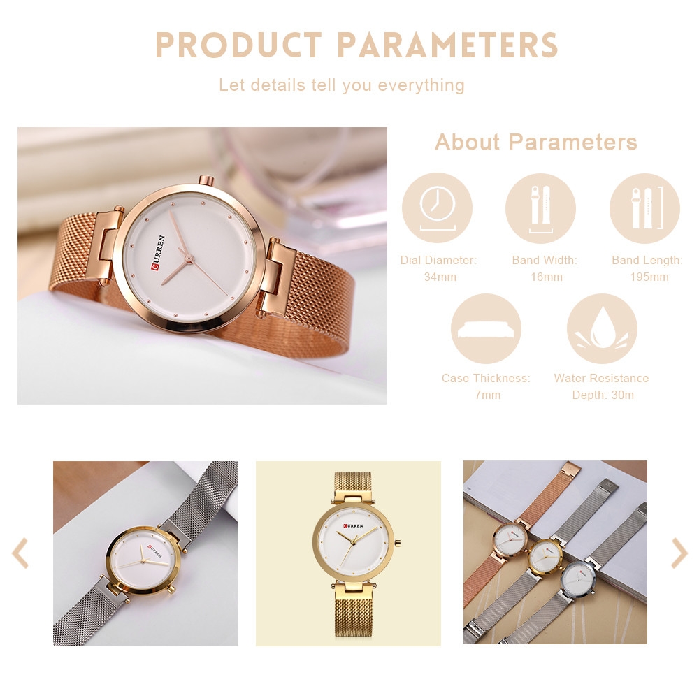 Curren 9005 Women Quartz Watch Ultra-thin Dial Stainless Steel Net Band Female Wristwatch Curren 9005 Women Quartz Watch Ultra-thin Dial Stainless Steel Net Band Female Wristwatch