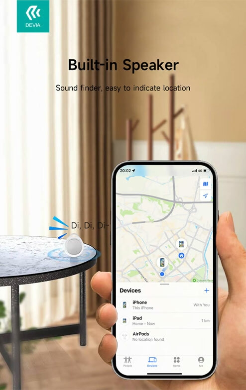 DEVIA Lite Tag Global positioning, One-click call, Apple certification, Long battery life, Multi-device universal, Life waterproof, ABS Material