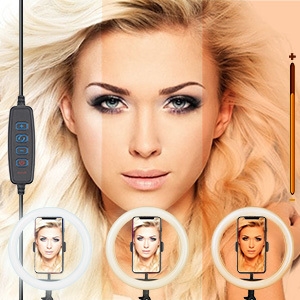 LED Ring LightDimmable Beauty Plastic USB Adjustable Streaming Makeup Video Shooting Phone3.1