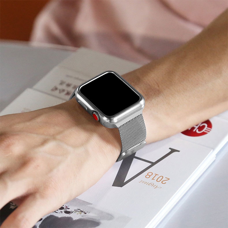 apple watch 4 stainless steel case with milanese loop