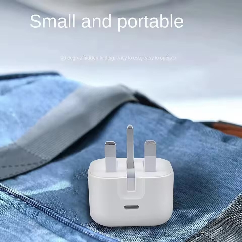 Cell Phone Wall Charger Uk Plug Collapsible Single Type C Charging Head Travel Adapter Pd 20w Wall Charger Fast Charger