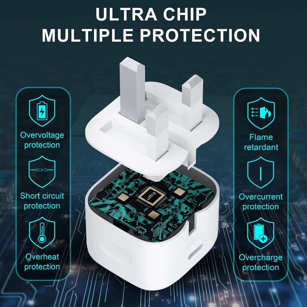 Cell Phone Wall Charger Uk Plug Collapsible Single Type C Charging Head Travel Adapter Pd 20w Wall Charger Fast Charger