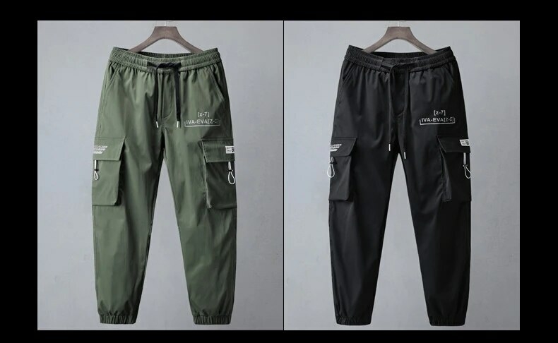 Hip Hop Cargo Pants Men Fashion Harajuku Harem Pant Black