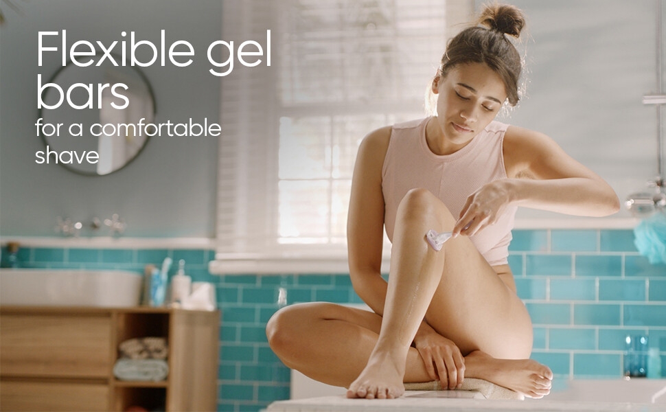 Flexible gel bars for a comfortable shave