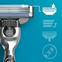 Gillette Mach3 Razor Handle with 2 Blade Refills for Men