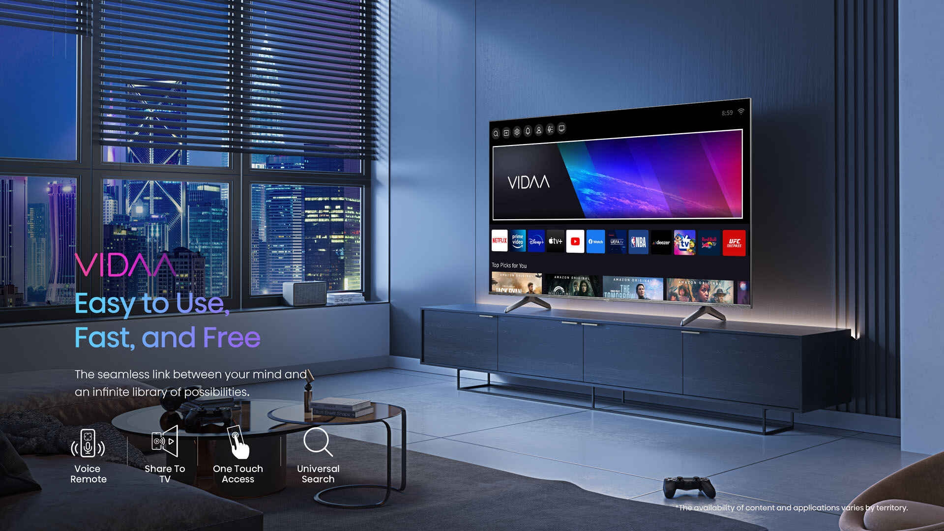 Hisense 55Q7N QLED 4K VIDAA Smart TV feature banner