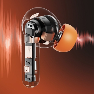 clear calls with 4 mic AI-ENC, 4 microphones, AI filtering, environmental noise cancellation