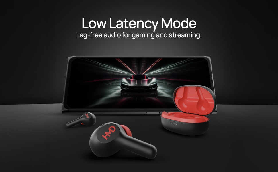 TWS, true wireless earbuds, earphones, low latency mode, lag free audio, gaming, streaming
