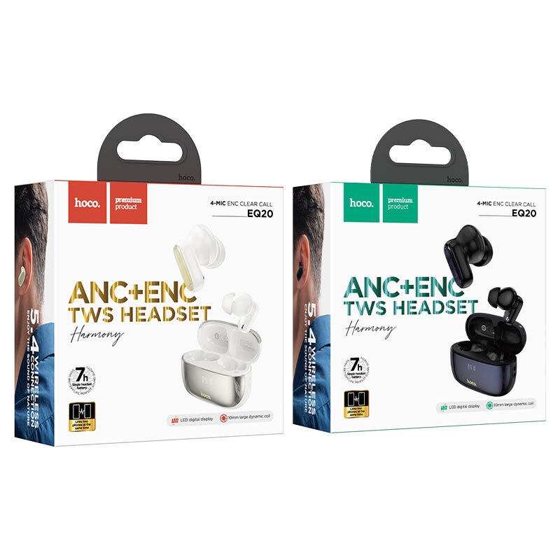 hoco eq20 rhyme tws anc enc bt headset packaging