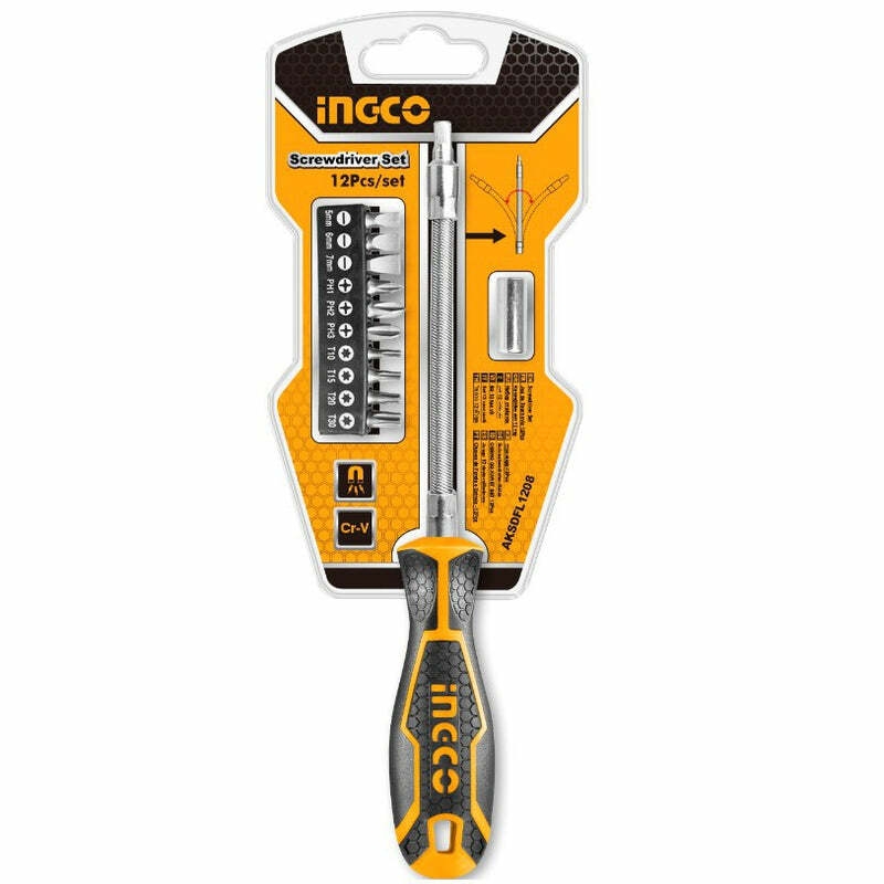 Ingco 12 Pcs Flexible Shaft Screwdriver Screw Driver Set ...