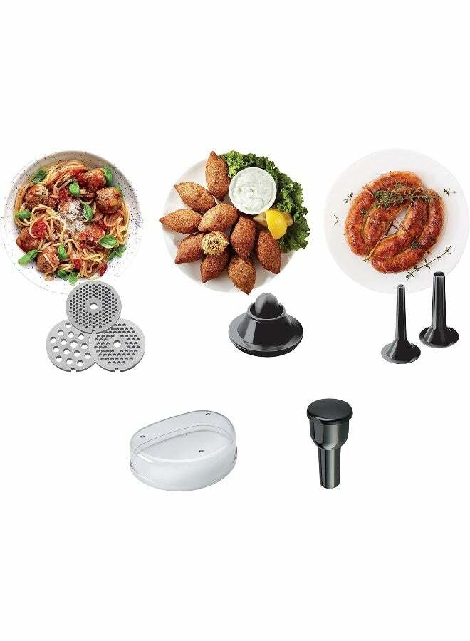 Food Mincer, 2Kg Per Minute, Metal Body, Meat Mincer, 3 Stainless Steel Mincer Screens, Kibbeh Maker, Sausage Maker, Feed Tube Pusher, Reverse Function 2 kg 1600 W MG510 Silver/Black - pnsku/N12839218A/45/_/1732293453/40b1060a-3639-4d2b-8243-d6d09143ea0b