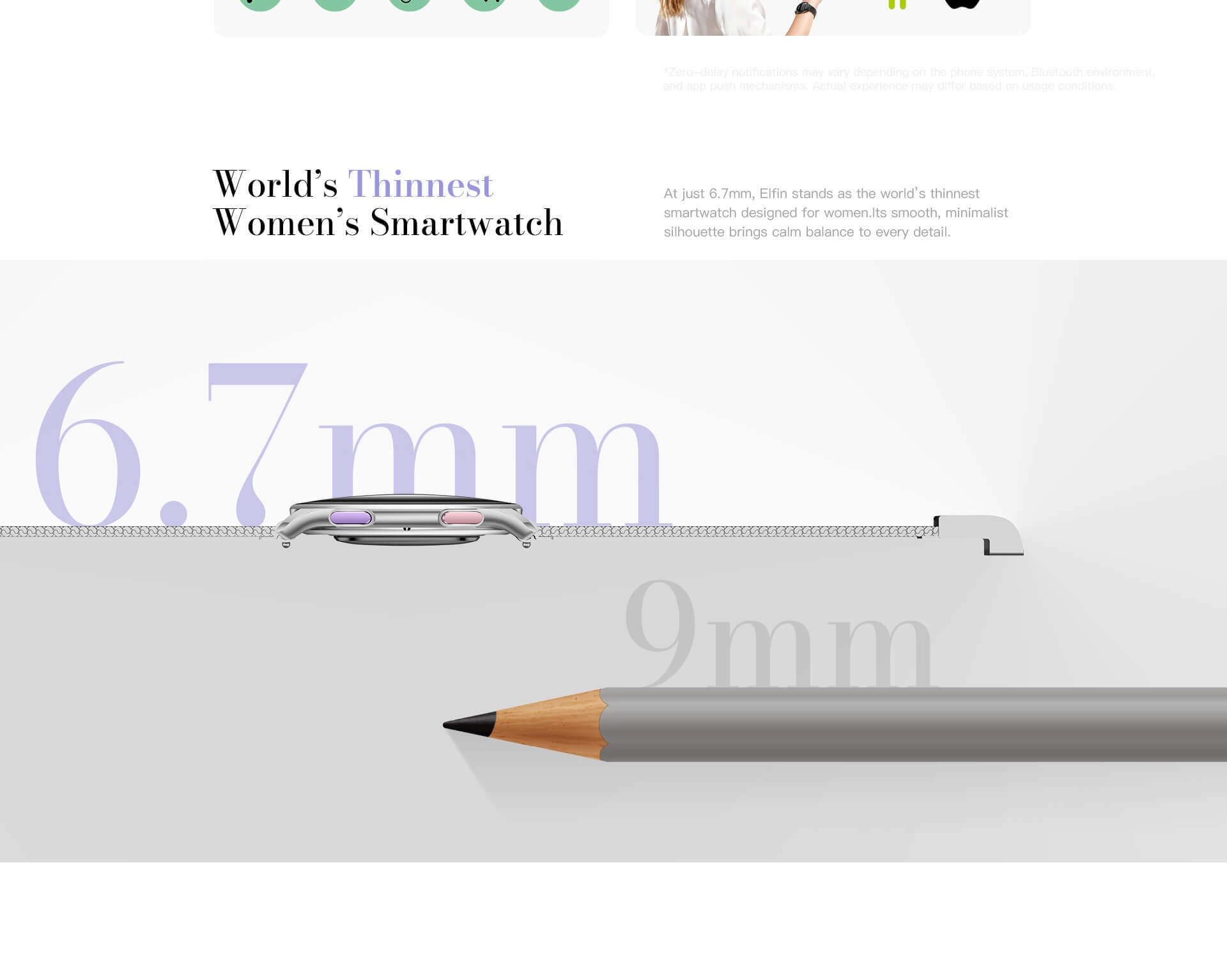 Kieslect Elfin World's Thinnest Women's Smartwatch