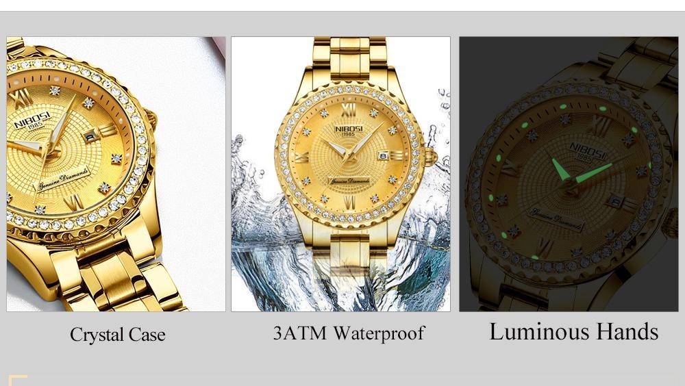 NIBOSI Gold Watch Women 2018 Luxury Brand Women Watches Waterproof Fashion Dress Diamond Quartz Brand Lady Wrist Watches Saat    (4)