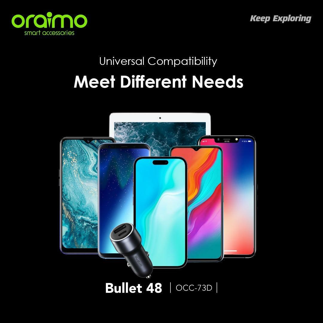 oraimo Bullet 48 48W Car Charger OCC-73D