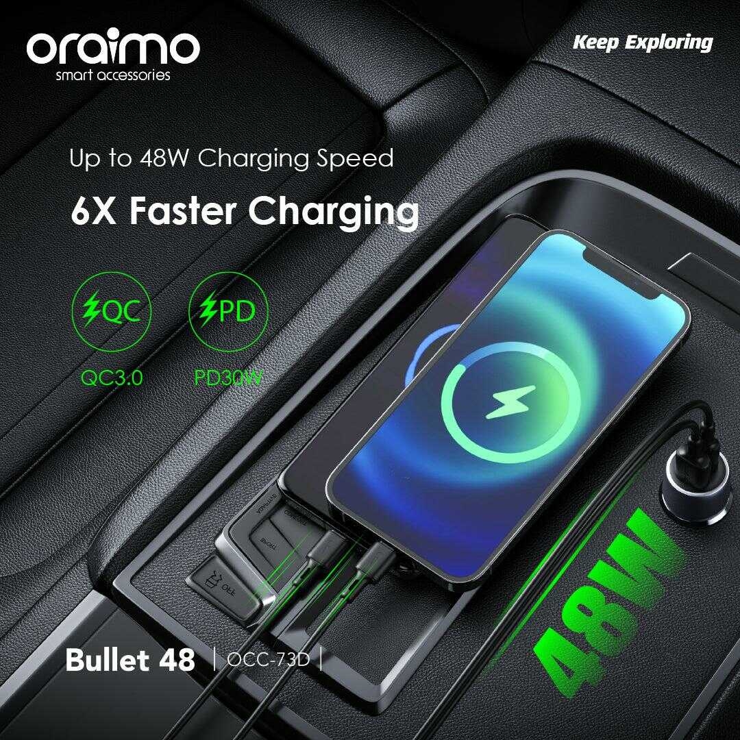 oraimo Bullet 48 48W Car Charger OCC-73D