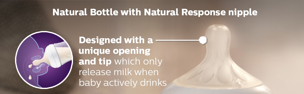 Nipple only releases milk when baby actively drinks