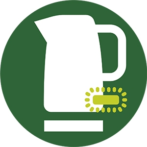 يشير الضوء الدليلي إلى تشغيل الغلاية