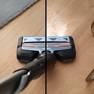 360° suction nozzle reveals hidden dust with LEDs lights