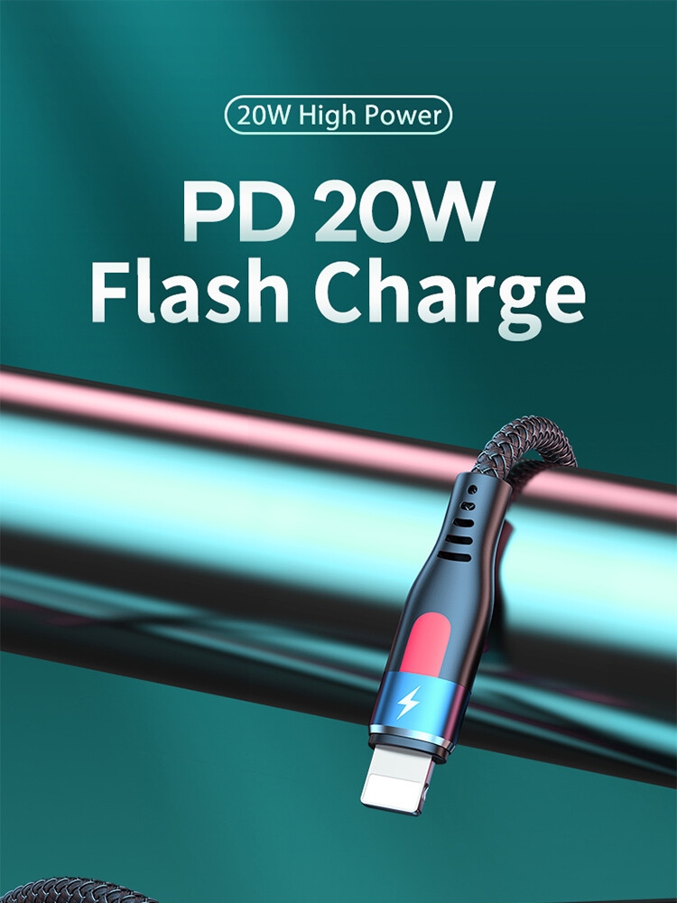 REMAX Lesu Pro 5A Aluminum Alloy Fast Charging Cable RC-188i (Type C- iPhone)-Black