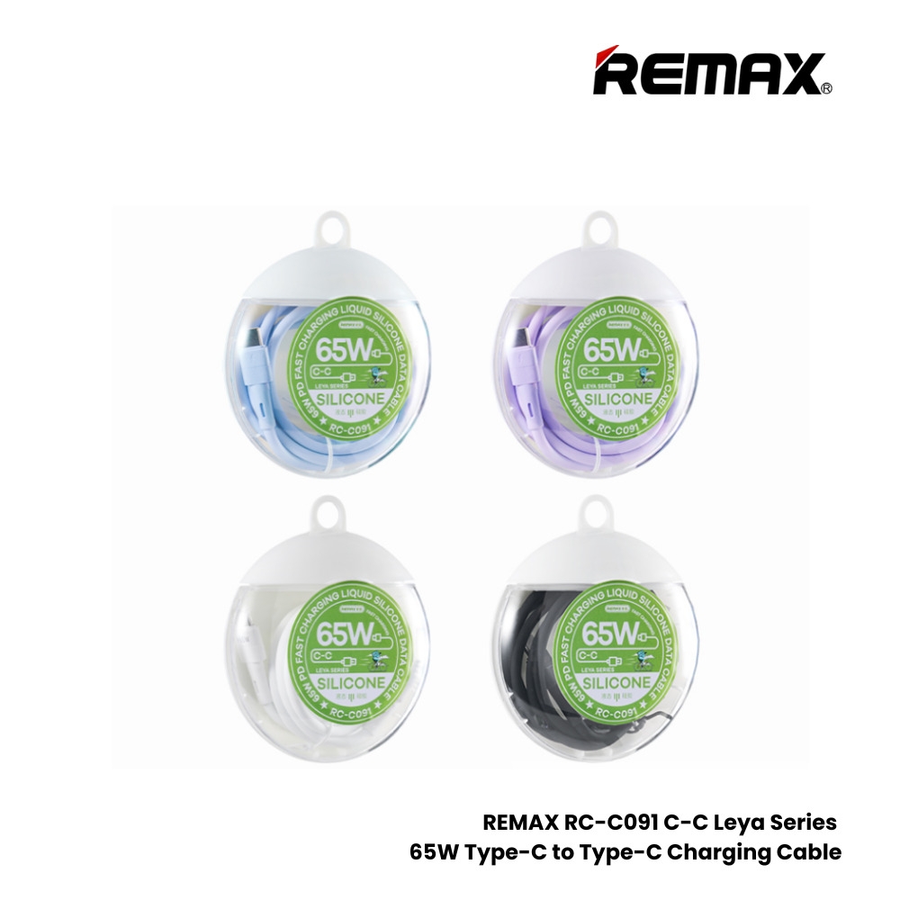 REMAX RC-C091 C-C Leya Series 65W Type-C to Type-C Fast Charging PD Charging Data Cable - Black