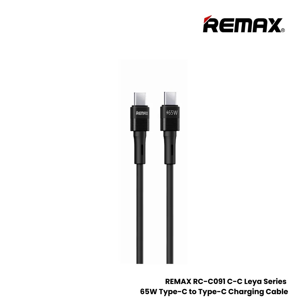 REMAX RC-C091 C-C Leya Series 65W Type-C to Type-C Fast Charging PD Charging Data Cable - Black