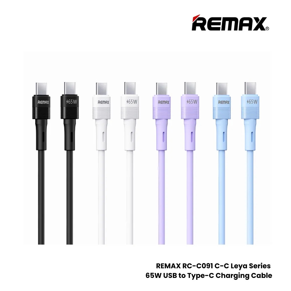 REMAX RC-C091 C-C Leya Series 65W Type-C to Type-C Fast Charging PD Charging Data Cable - Black