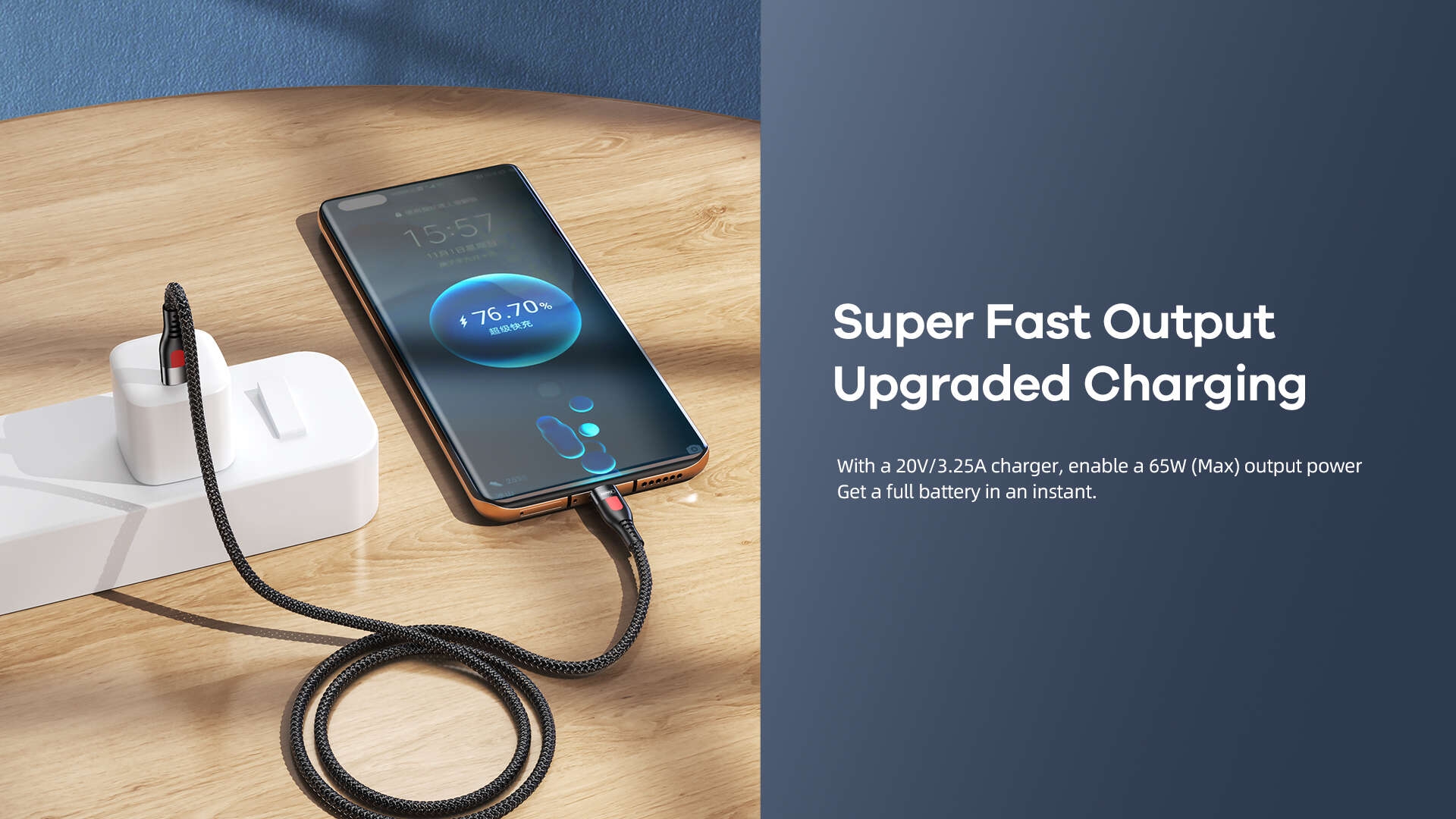 REMAX RC-195 PD65W Fast Charging Cable 1m-Black