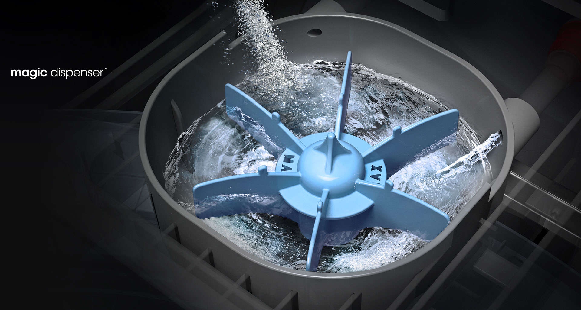 Dissolves detergent for optimal washing