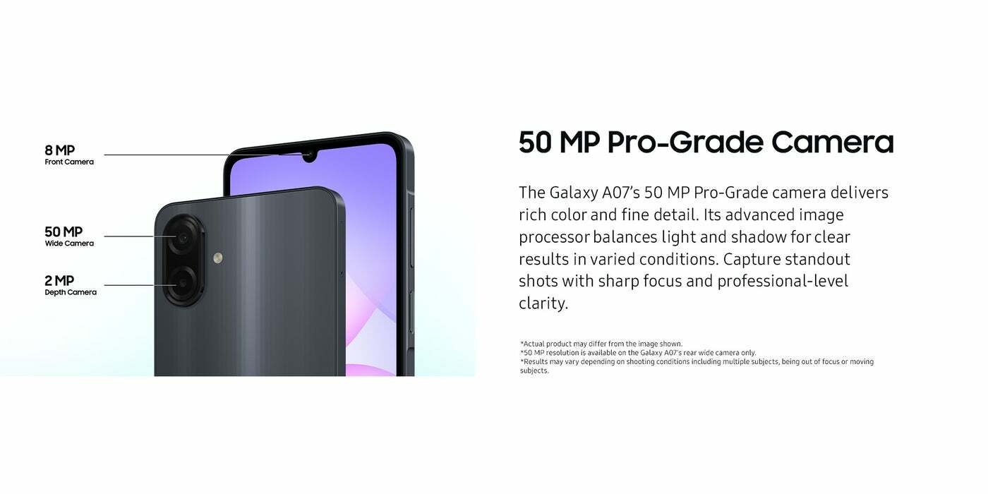 Samsung Galaxy A07 – 4GB RAM – 128GB – Black