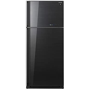 Sharp SJ-GV58A(BK) Refrigerator Inverter with 2 زجاج أسود Door and Plasma Cluster - 450 Liters