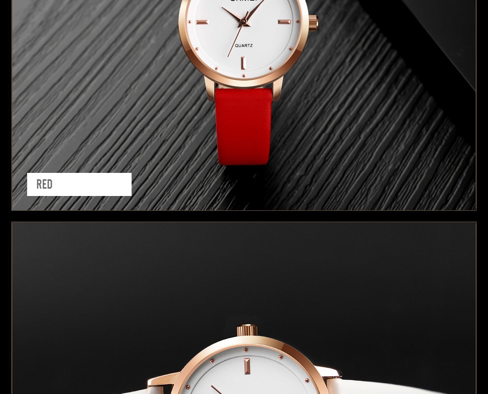 SKMEI Fashion Ladies Watches Leather Female Quartz Watch Women Thin Casual Strap Waterproof Watch Brown White 22cm 16